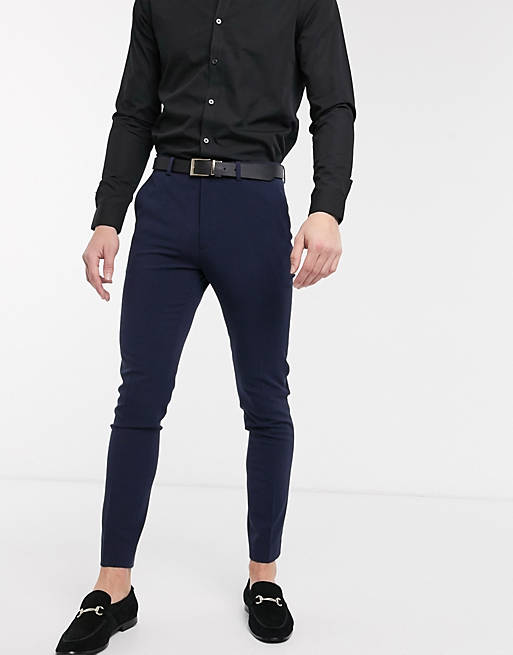 Suits super skinny smart trousers in navy 