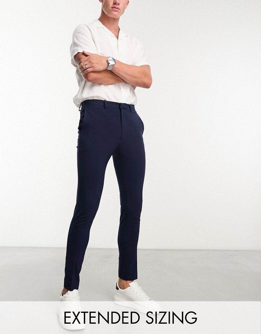 ASOS DESIGN super skinny smart trousers in navy