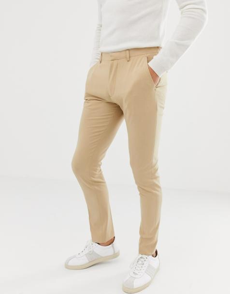 ASOS DESIGN super skinny smart trousers in stone - view 1