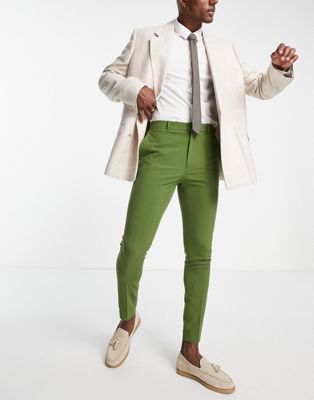 ASOS DESIGN super skinny smart trousers khaki