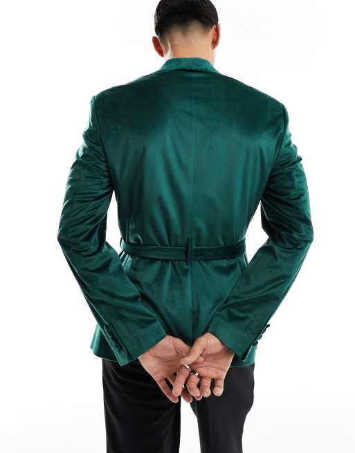 Asos green velvet suit hotsell