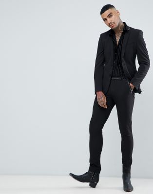 black super skinny suit