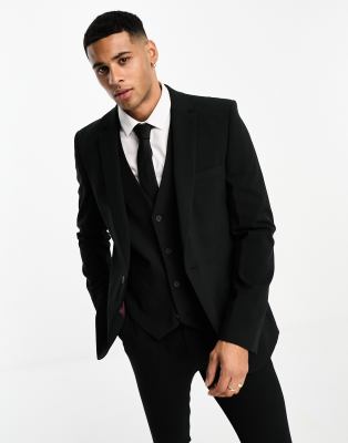 ASOS DESIGN skinny cut out suit jacket in black