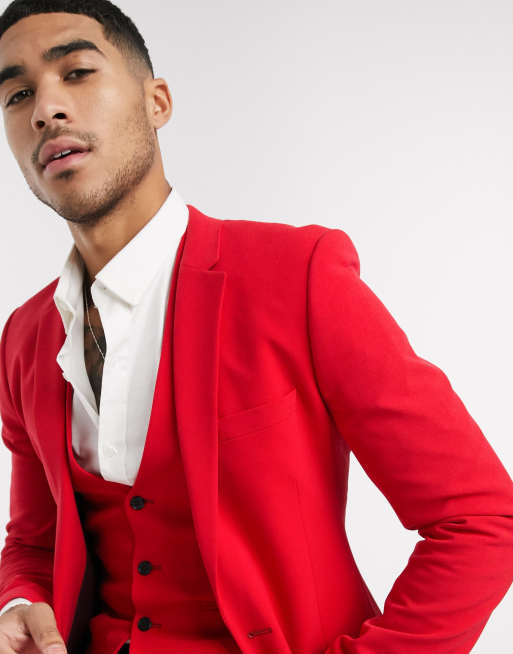 ASOS DESIGN red suit blazer