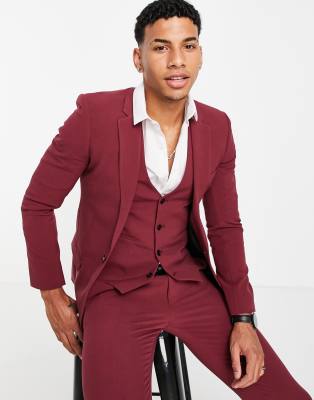 burgundy jacket suit