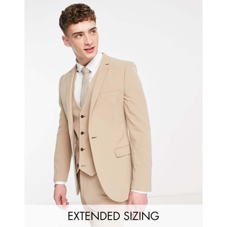 ASOS DESIGN super skinny suit jacket in camel | ASOS