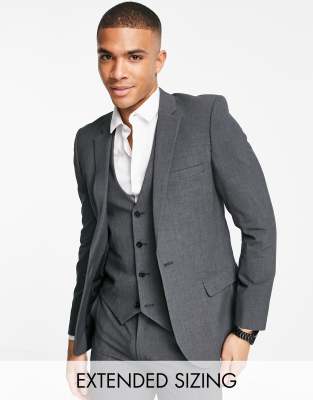 ASOS DESIGN super skinny suit jacket in charcoal-Grey