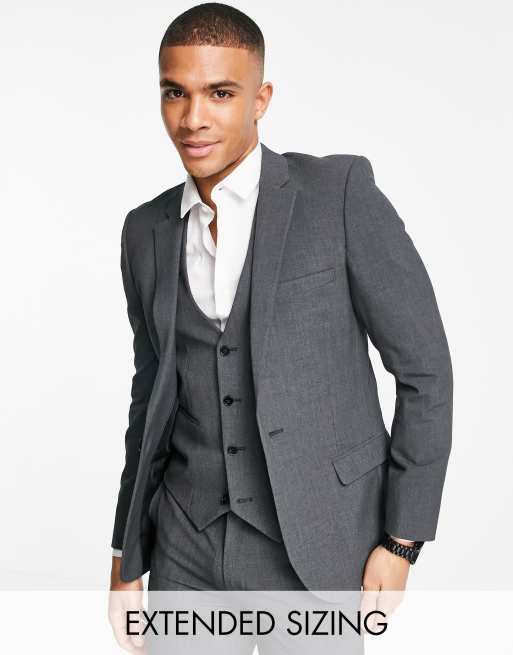 ASOS DESIGN super skinny suit in charcoal