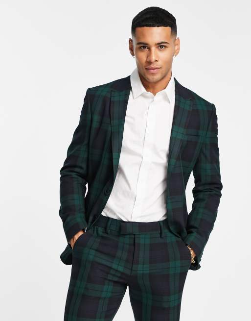 Green tartan jacket discount mens