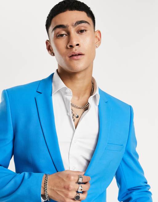 ASOS DESIGN super skinny suit jacket in electric blue