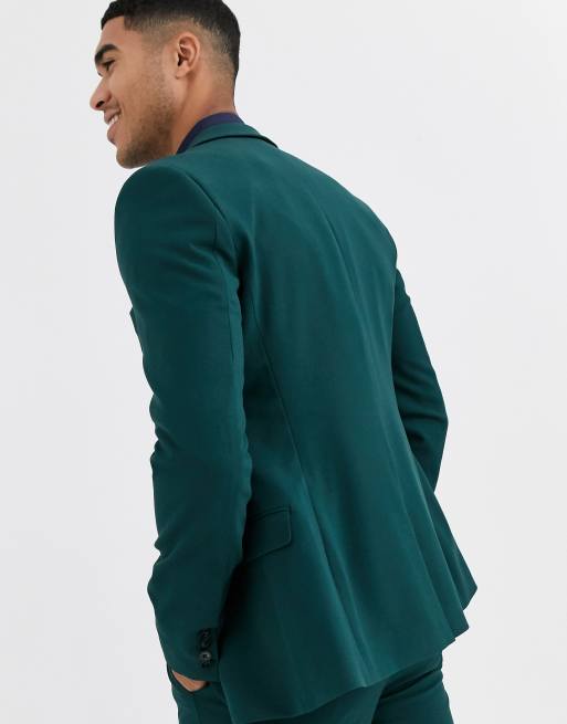 ASOS DESIGN super skinny suit jacket in forest green