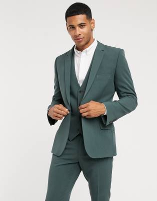 asos green suit jacket