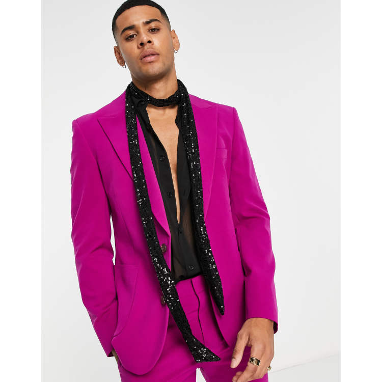 ASOS Super Skinny Prom Suit Pants In Pink for Men