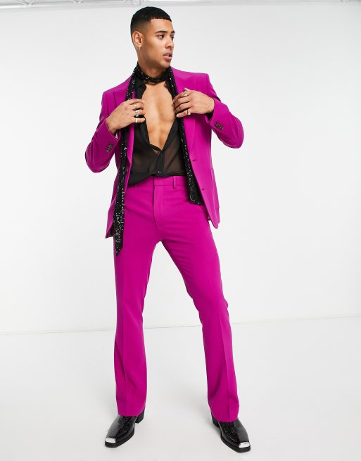 ASOS Super Skinny Prom Suit Pants In Pink for Men