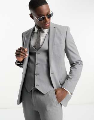 Asos Design Super Skinny Suit Jacket In Gray In Gray