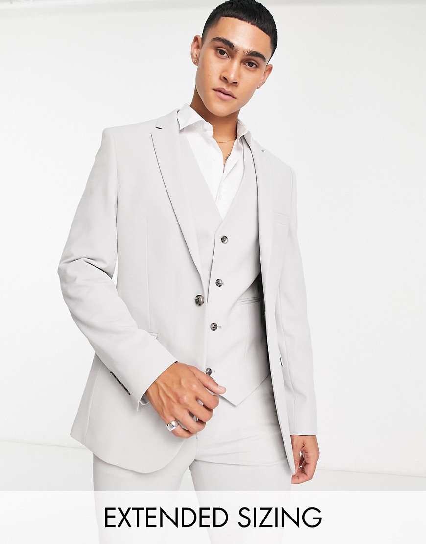 ASOS DESIGN super skinny suit jacket in ice grey