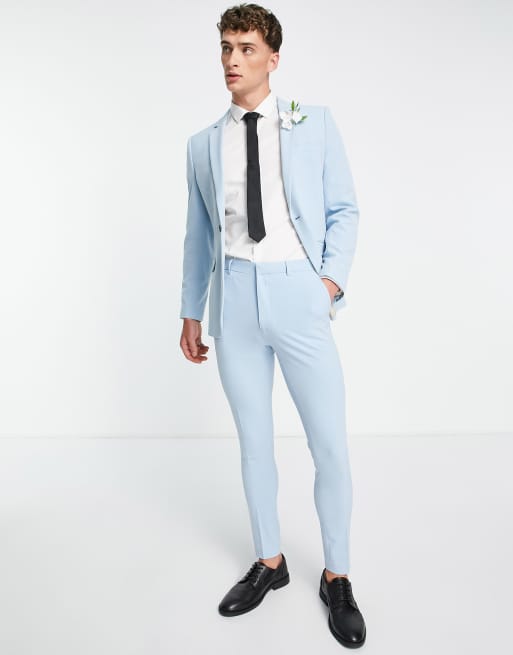 ASOS DESIGN super skinny suit pants in light blue