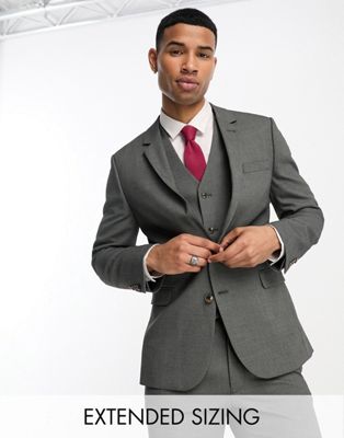 Asos Design Super Skinny Suit Jacket In Mid Gray Micro Texture