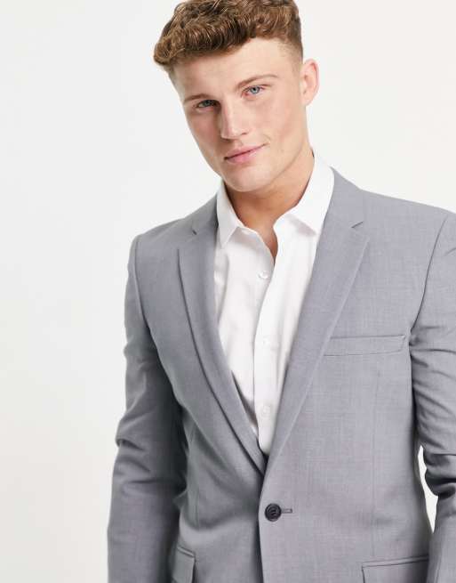 ASOS DESIGN super skinny suit jacket in mid grey