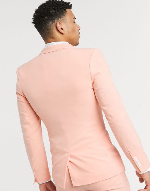 ASOS Wedding Super Skinny Fit Suit In Pale Peach