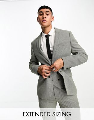 ASOS DESIGN super skinny suit jacket in olive in birdeye texture - ASOS Price Checker