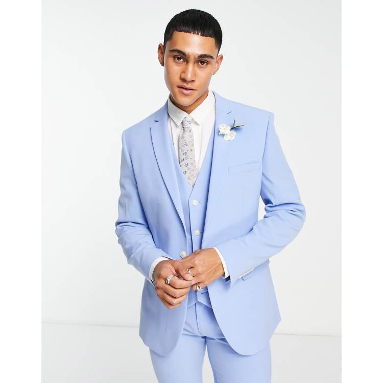 ASOS DESIGN super skinny suit jacket in powder blue