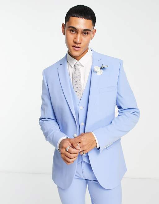 White and clearance blue tuxedo jacket