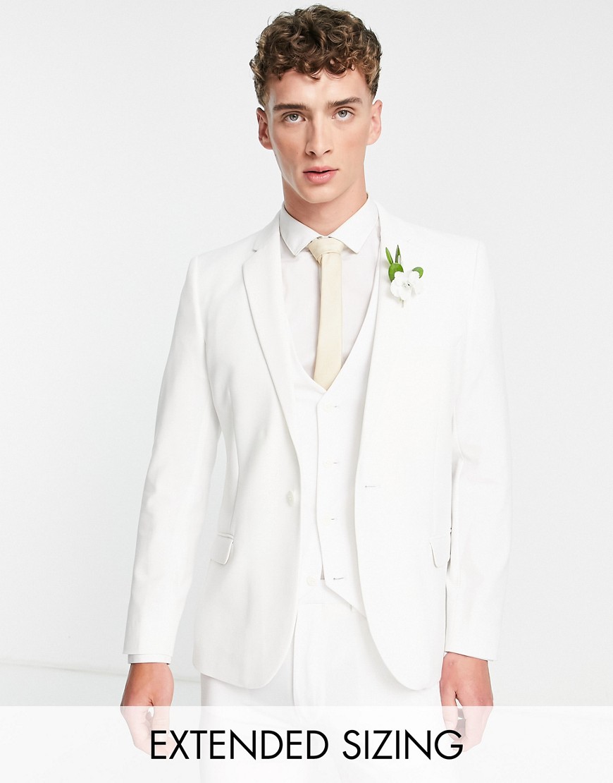ASOS DESIGN super skinny suit jacket in white