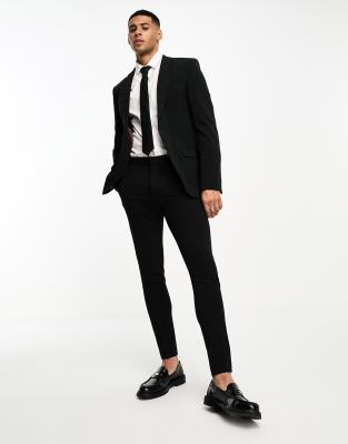 Shop Asos Design Super Skinny Suit Pants In Black