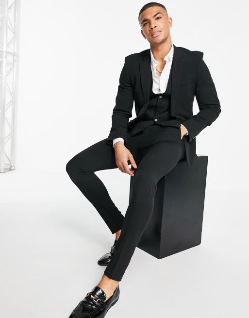 ASOS DESIGN skinny suit pants in black