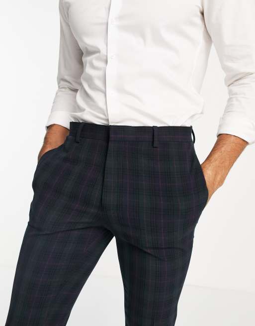 ASOS DESIGN super skinny suit pants in blackwatch plaid, 3 of 4