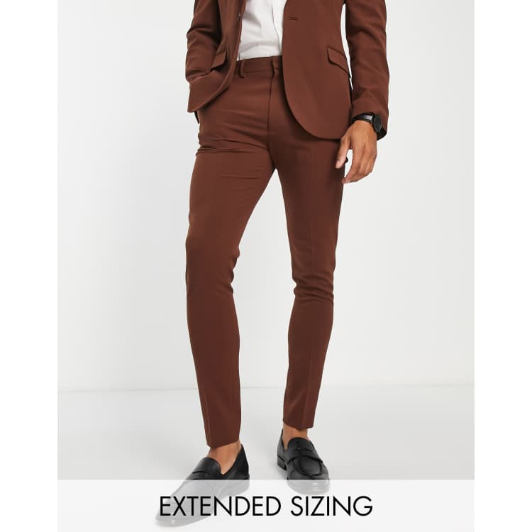 ASOS DESIGN super skinny suit pants in brown