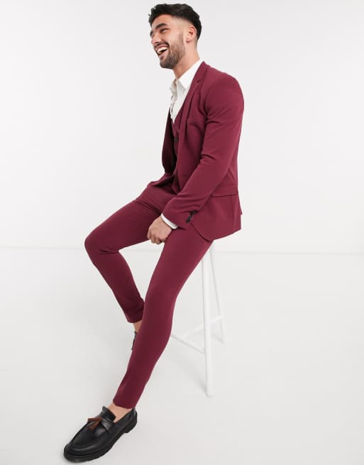 Burgundy suit pants