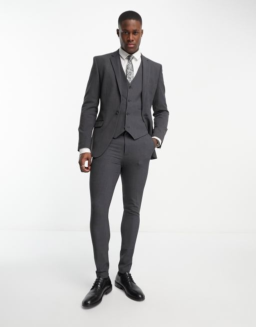 ASOS DESIGN super skinny suit pants in charcoal