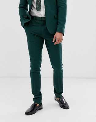 ASOS DESIGN super skinny suit pants in dark green | ASOS