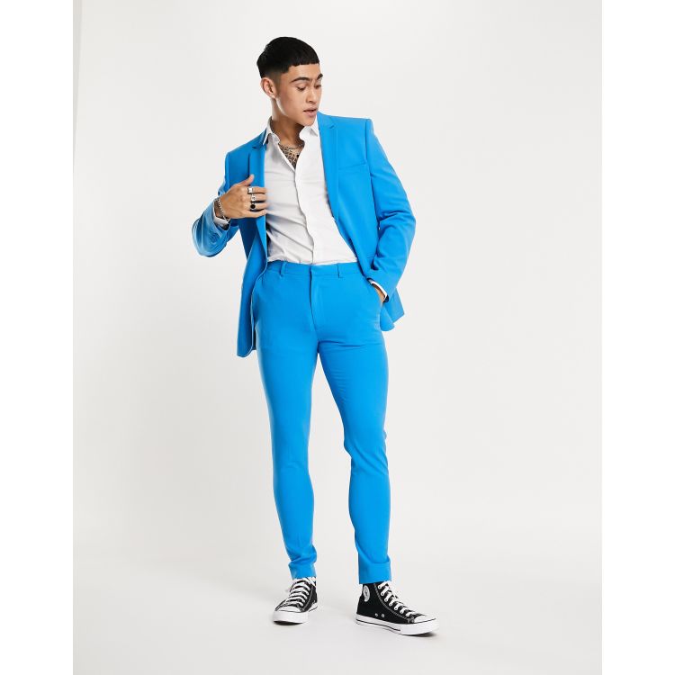 ASOS DESIGN super skinny suit pants in light blue