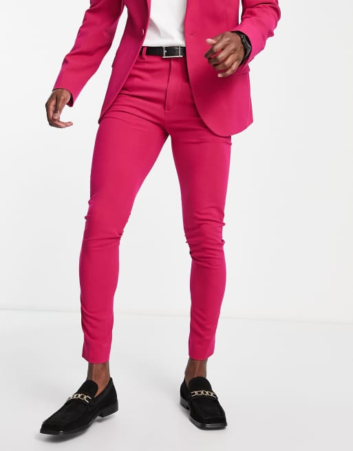 ASOS Super Skinny Prom Suit Pants In Pink for Men