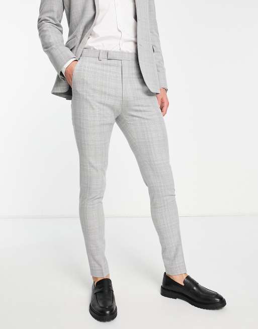 Skinny Grey Suit Pants