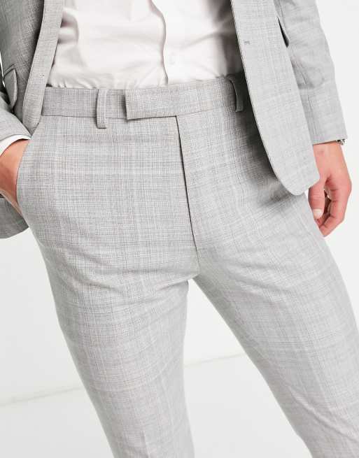 ASOS DESIGN super skinny suit pants in gray crosshatch