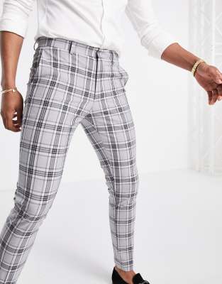 super skinny plaid pants