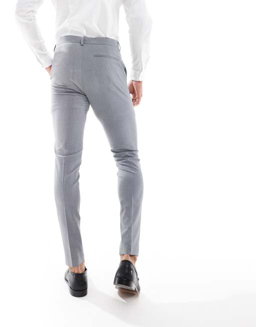 ASOS DESIGN super skinny suit pants in charcoal