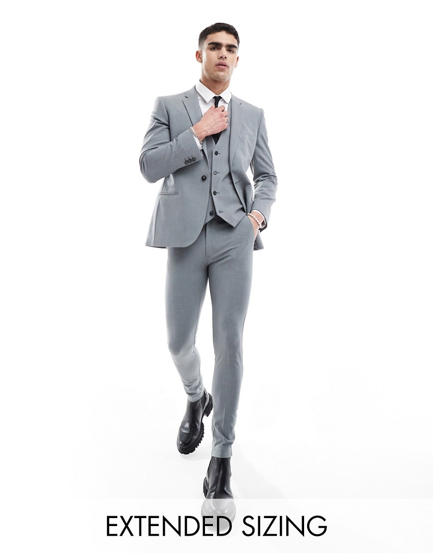 super skinny suit pants in gray