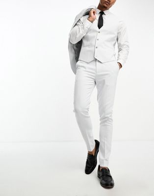 ASOS DESIGN super skinny suit trouser in ice grey in micro texture - ASOS Price Checker