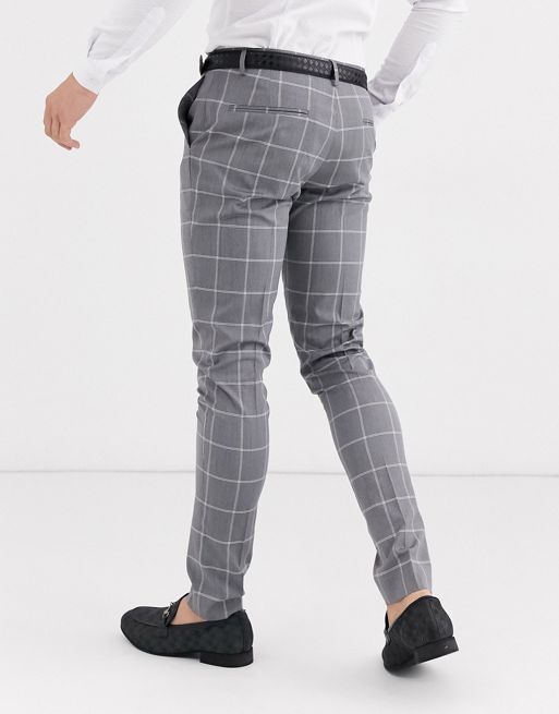 ASOS DESIGN cigarette pants with pleats in light gray seersucker -  ShopStyle Chinos & Khakis