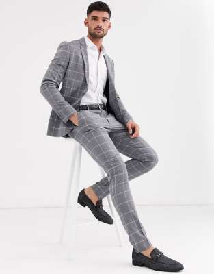 light grey skinny suit