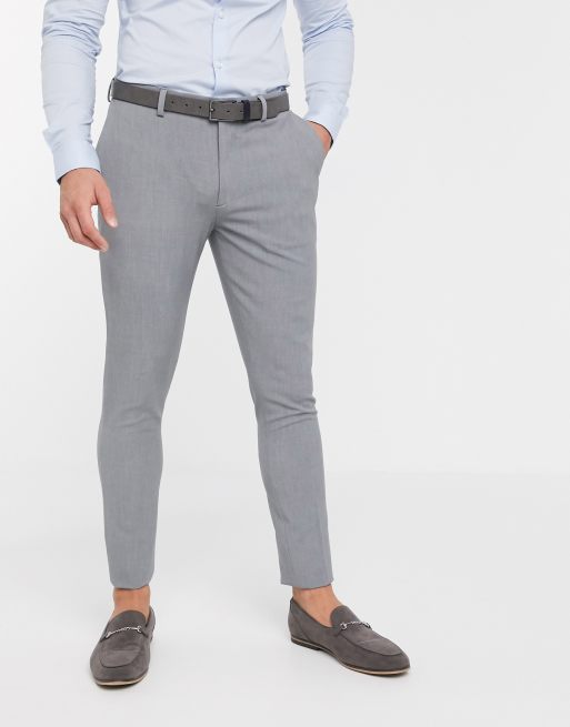 Skinny Grey Suit Pants