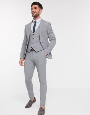 super skinny grey suit