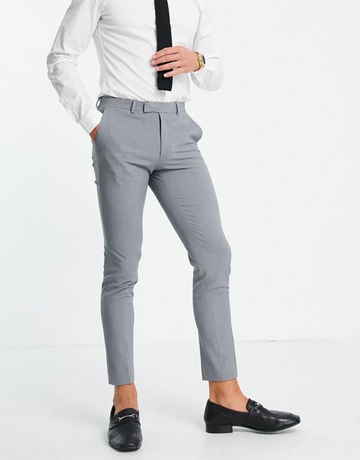 ASOS DESIGN super skinny suit pants in mid gray
