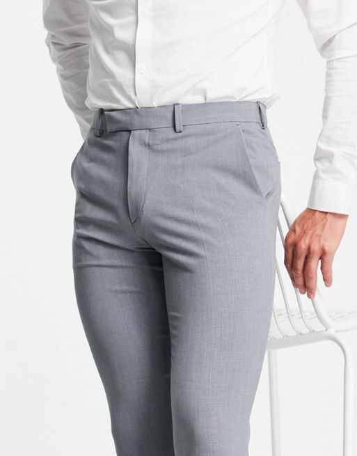 ASOS DESIGN super skinny suit pants in mid gray