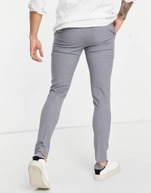 ASOS Skinny Smart Pants In All Over Sequin Silver in Metallic for